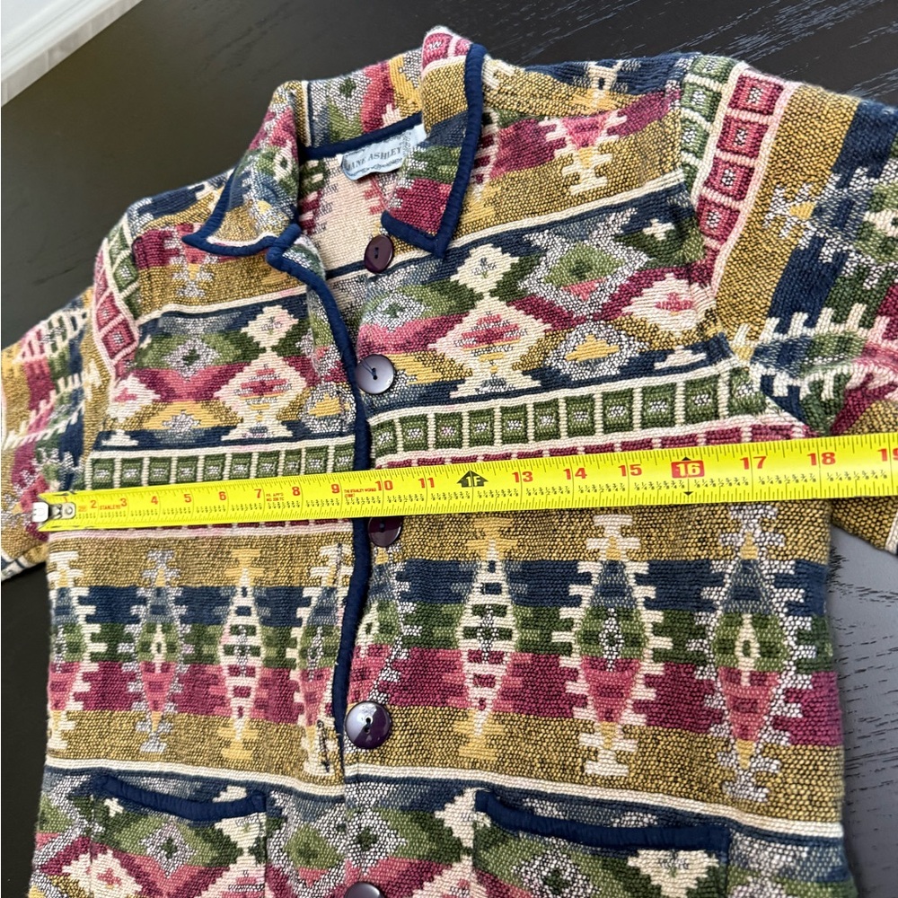 Vintage Jane Ashley Southwestern Aztec Tapestry Jacket - Picture 14 of 15